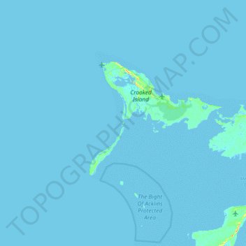 Mapa topográfico Goat Cay, altitude, relevo