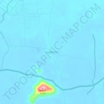 Mapa topográfico Lambunu, altitude, relevo