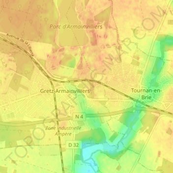 Mapa topográfico Le Rocher, altitude, relevo