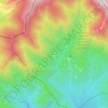 Mapa topográfico Requesens, altitude, relevo
