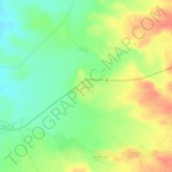Mapa topográfico Umm Mil, altitude, relevo