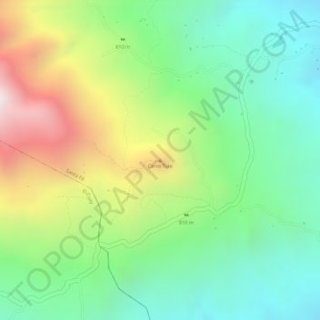 Mapa topográfico Cerro Tute, altitude, relevo