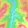 Mapa topográfico Les Escoumes, altitude, relevo
