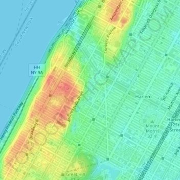 Mapa topográfico Sequoia Tree, altitude, relevo