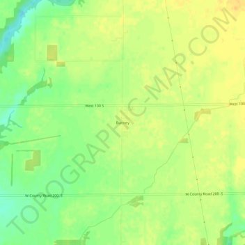 Mapa topográfico Burney, altitude, relevo