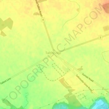 Mapa topográfico Talbotville Royal, altitude, relevo