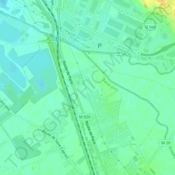 Mapa topográfico Martre, altitude, relevo