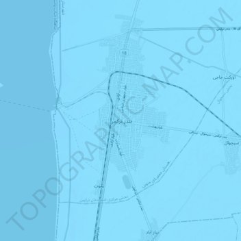 Mapa topográfico Bandar-e Torkaman, altitude, relevo
