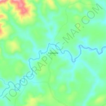 Mapa topográfico Cachoeiro, altitude, relevo