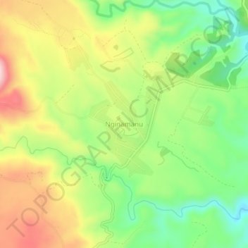 Mapa topográfico Nginamanu, altitude, relevo