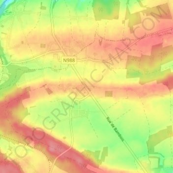 Mapa topográfico Gônoy, altitude, relevo