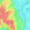 Mapa topográfico Les Étangs, altitude, relevo