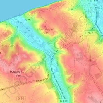 Mapa topográfico Le Petit Appeville, altitude, relevo