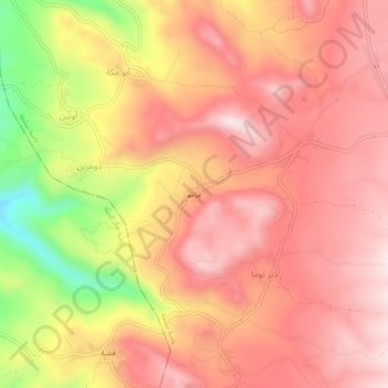 Mapa topográfico Aramo, altitude, relevo