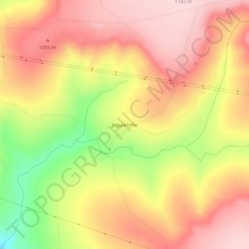Mapa topográfico Jaguarinho, altitude, relevo