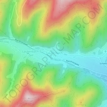 Mapa topográfico Tilleul, altitude, relevo