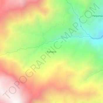 Mapa topográfico Barbasco, altitude, relevo