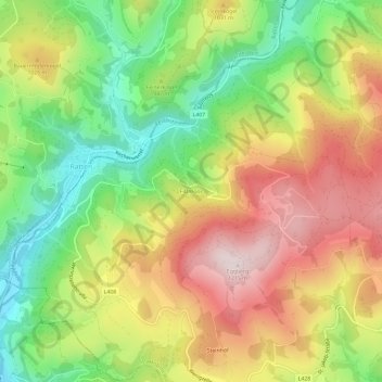 Mapa topográfico Filzmoos, altitude, relevo
