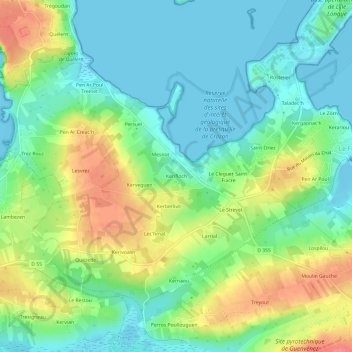 Mapa topográfico Kerifloch, altitude, relevo