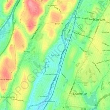Mapa topográfico Cecil Park, altitude, relevo