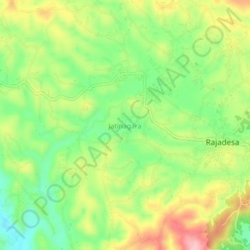Mapa topográfico Jatinagara, altitude, relevo