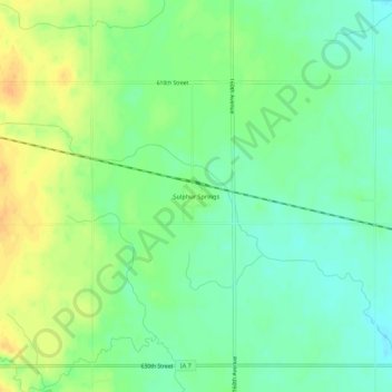Mapa topográfico Sulphur Springs, altitude, relevo