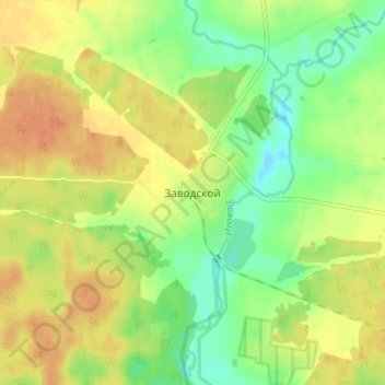 Mapa topográfico Заводской, altitude, relevo