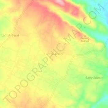 Mapa topográfico Lantek Temor, altitude, relevo