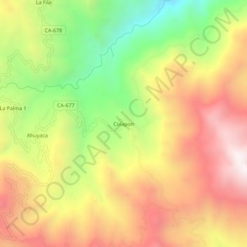 Mapa topográfico Colapon, altitude, relevo