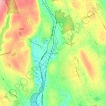 Mapa topográfico Cannondale, altitude, relevo