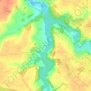 Mapa topográfico Poissac, altitude, relevo
