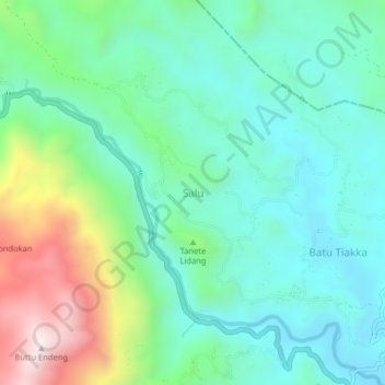 Mapa topográfico Salu, altitude, relevo