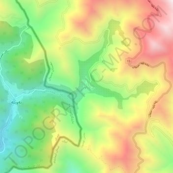 Mapa topográfico Dezavar, altitude, relevo