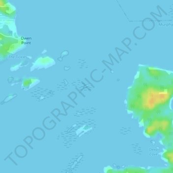 Mapa topográfico Castaway Island, altitude, relevo