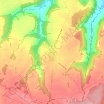 Mapa topográfico Pierrefaites, altitude, relevo