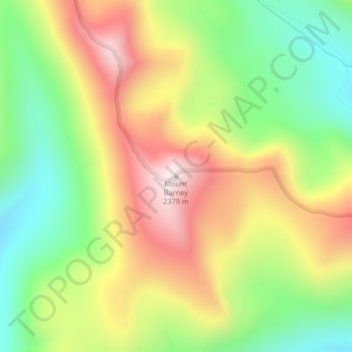 Mapa topográfico Mount Barney, altitude, relevo