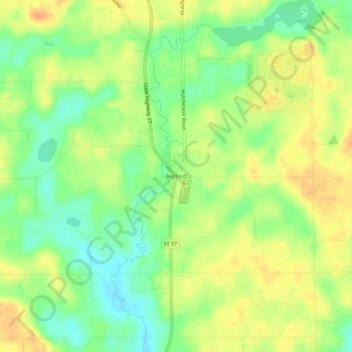 Mapa topográfico Bedford, altitude, relevo