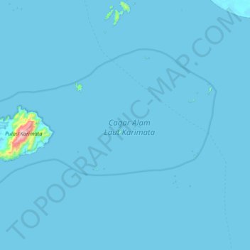 Mapa topográfico Pulau Pandan, altitude, relevo