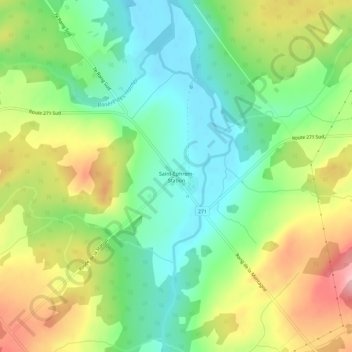 Mapa topográfico Saint-Éphrem-Station, altitude, relevo