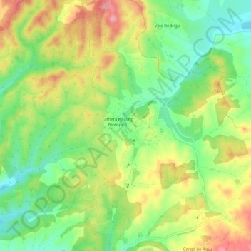 Mapa topográfico Tamera, altitude, relevo
