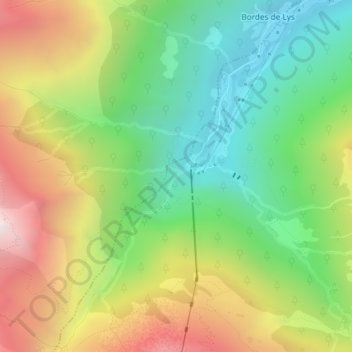 Mapa topográfico Cascade d'Enfer, altitude, relevo