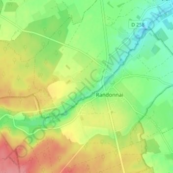 Mapa topográfico Le Bas Chesnay, altitude, relevo