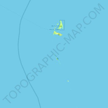 Mapa topográfico Gun Cay, altitude, relevo