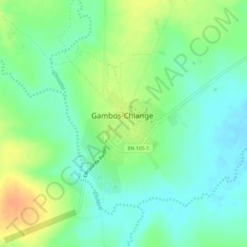 Mapa topográfico Chiange, altitude, relevo