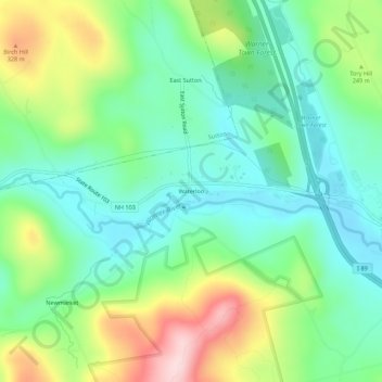 Mapa topográfico Waterloo, altitude, relevo
