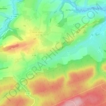 Mapa topográfico Hautary, altitude, relevo