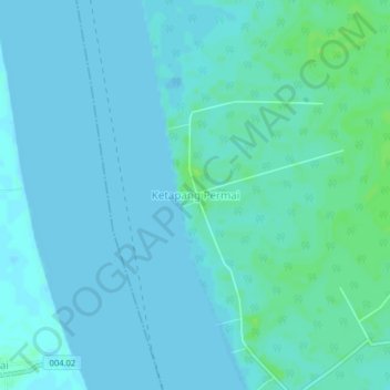 Mapa topográfico Ketapang Permai, altitude, relevo