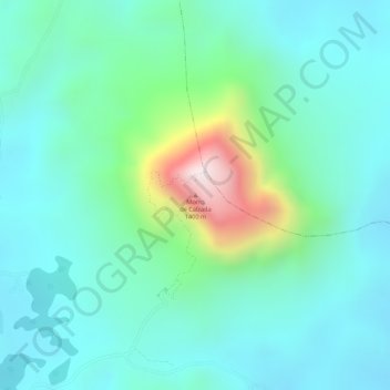 Mapa topográfico Morro de Calzada, altitude, relevo