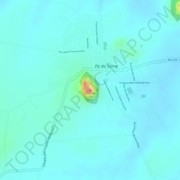 Mapa topográfico Serra do Leão, altitude, relevo