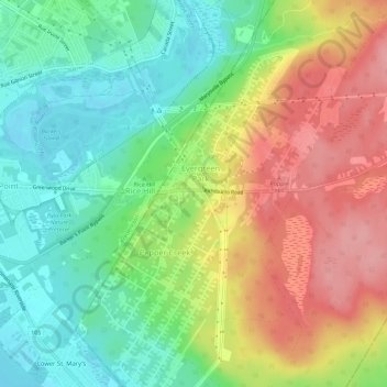 Mapa topográfico Richibucto Road, altitude, relevo